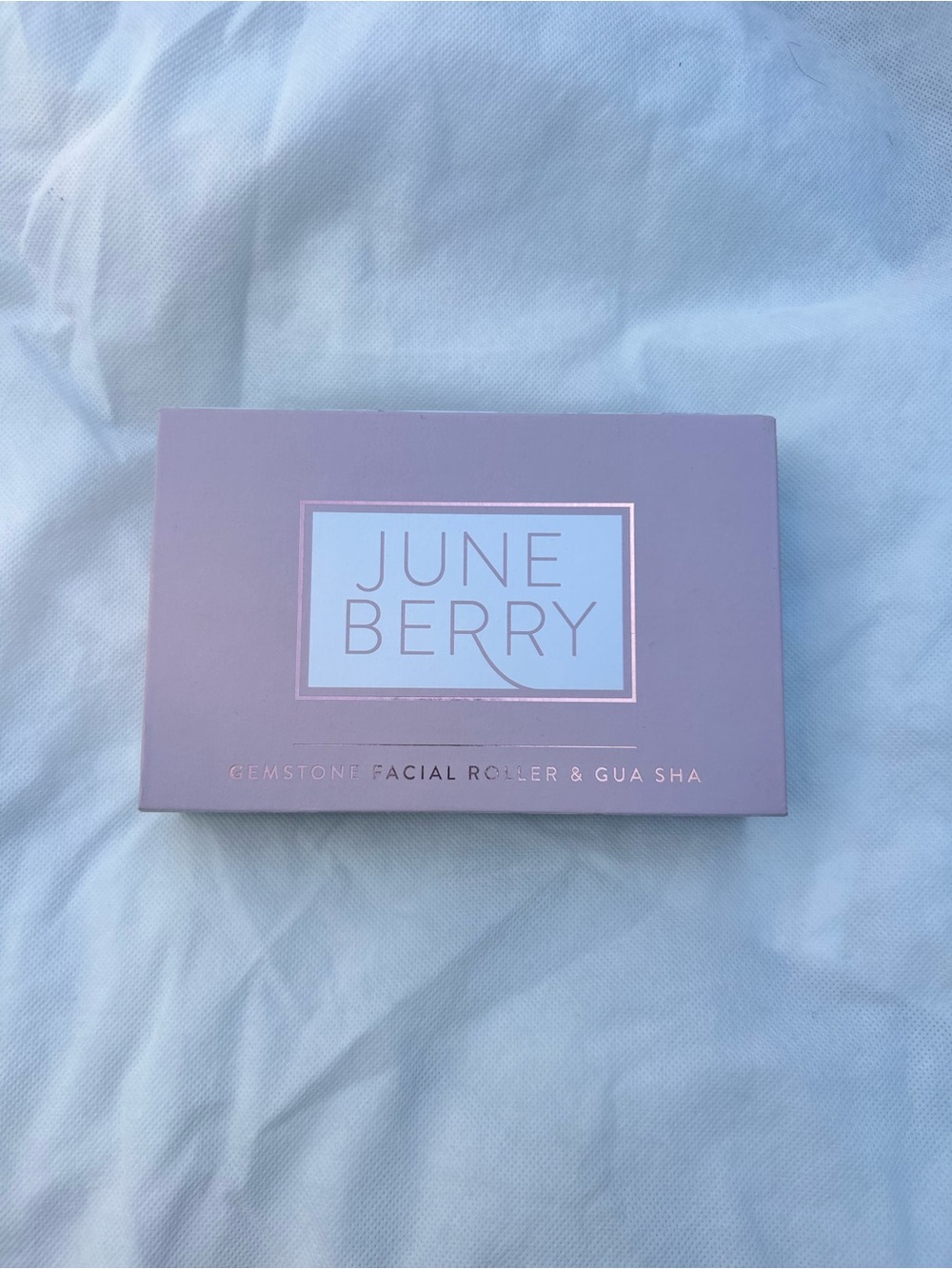 June Berry Gemstone Facial Roller & Gua Sha - Lavender Pink Box